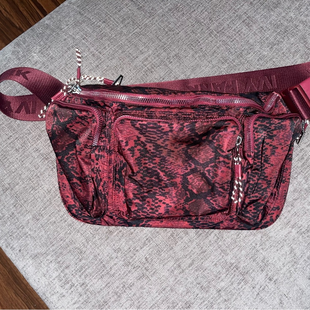 Ivy Park x Adidas burgundy pattern fanny back